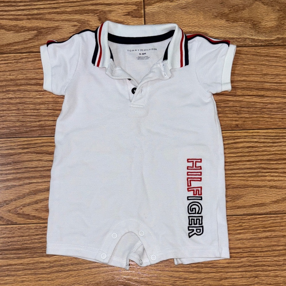 Tommy Hilfiger White Romper with Red and Black Details